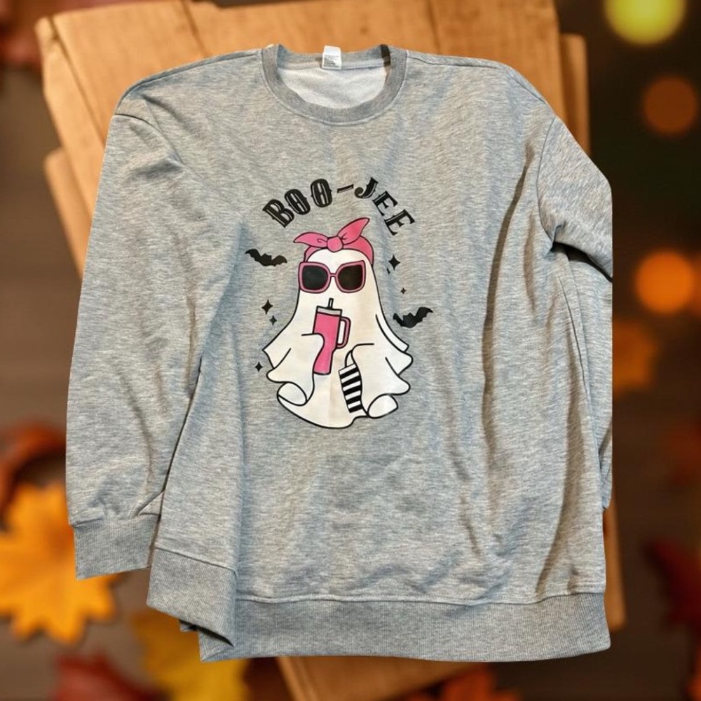 👻 “Boo-Jee” Halloween Ghost Graphic Sweatshirt – Size XXL .